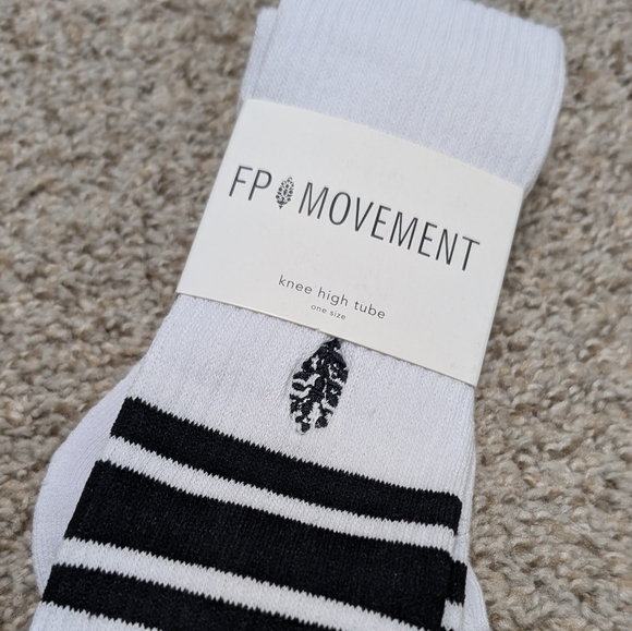 FP Movement by Free People Accessories - White and Black Knee High Socks
